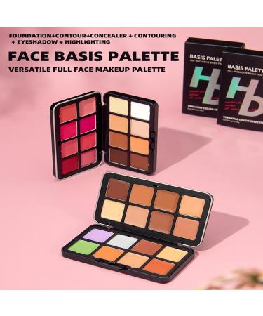  Fyrdyn Blusher Palette 16 Colours Creamy Eyeshadow and Blush High Light Concealer Anti-Water Ideal for Makeup Face Travel Evening - Buy Online on GoSupps.com