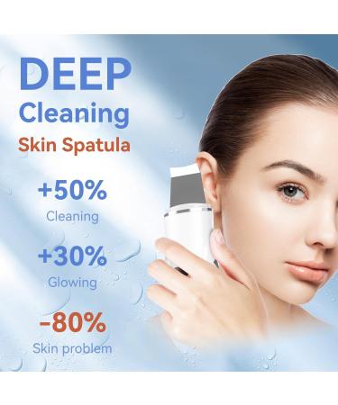 Skin Scrubber Face Spatula Face Spatula Blackhead Remover for Deep Cleansing Skin Spatula 4 in 1 Pore Extractor with USB Charger (White) - Buy Online on GoSupps.com
