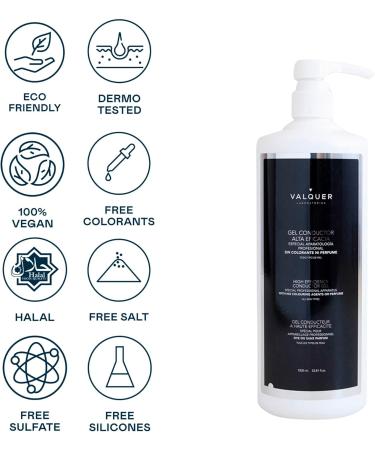 Valquer Pack of 2 bottles of 1 l of conductive gel for the body and face for professional devices (ultrasound gel  - Buy Online on GoSupps.com