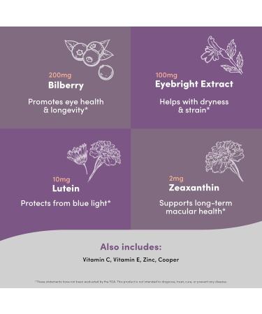 Vital Peak Provision - Eye Vitamins - Eye Health Supplements - with Bilberry Eyebright Lutein Zeaxanthin & More Vitamins - Vegan Non GMO Dairy Free Soy Free Gluten Free - 60 Capsules - Buy Online on GoSupps.com