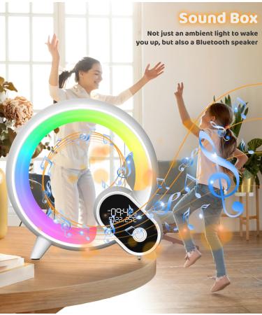 Light Alarm Clock | Daylight & Radio Alarm with Bluetooth & App Control | 12 Natural Sounds & Bedside Lamp for Adults - Buy Online on GoSupps.com