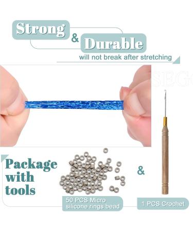 SEGO Hair Extension Tinsel Kit With Tools 12 Colors 2400 Strands Tinsel Hair Extensions 47 Inch Sparkling Shiny Hair Tinsel Highlights Glitter For Women Beauty Multi Color - 6 - Buy Online on GoSupps.com