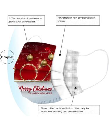 100PCS 2021 Happy New Year Disposable Face_Mask Breathable 3-Layer Elastic Earloops Protective Disposable_Masks Festival Party - Buy Online on GoSupps.com