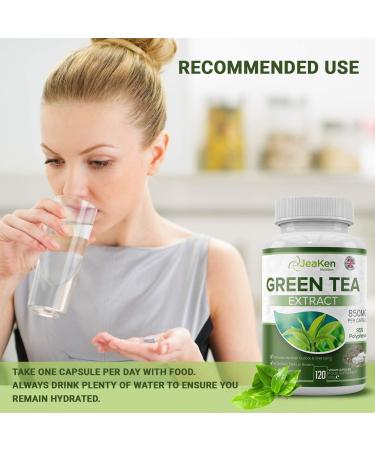 JeaKen Green Tea Capsules - 95% Polyphenol Extract for Healthy Metabolism - Rich in Caffeine & Antioxidants - 120 Vegan Capsules - Buy Online on GoSupps.com
