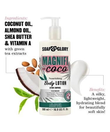 Soap & Glory Magnifi-Coco Coconut Body Lotion - 500ml - Vitamin A, Shea Butter, Coconut Scent - Daily Moisturizer - Buy Online on GoSupps.com