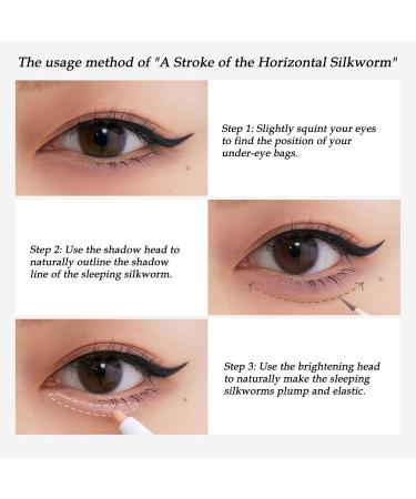 Highlighter and highlighter for the eyes cosmetic pen 2in1 durable for eye shadow highlighter and highlighter for women skin care mature face and festive makeup 01 apricot - Buy Online on GoSupps.com