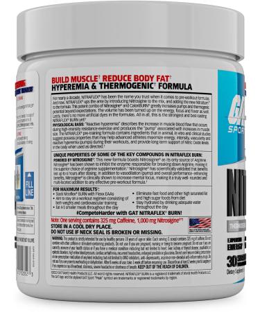 GAT SPORT NITRAFLEX Burn Pre-Workout Blue Raspberry 30 Servings - Buy Online on GoSupps.com