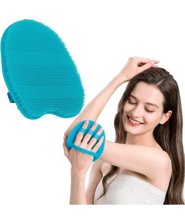 1 Pack Pure Silicone Food-grade Body Brush Shower Cleansing Scrubber Gentle Exfoliating Glove Soft Bristles (Blue) - Buy Online on GoSupps.com
