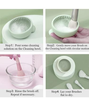 Pubcontti Silicone Makeup Brush Cleaner Mat - Portable Cleaning Tool for Cosmetics - Easy Clean - Green - Buy Online on GoSupps.com
