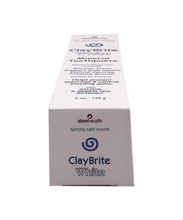 Zion Health ClayBrite Natural Mint Toothpaste 4 oz - Whitening & Health Benefits - Buy Online on GoSupps.com