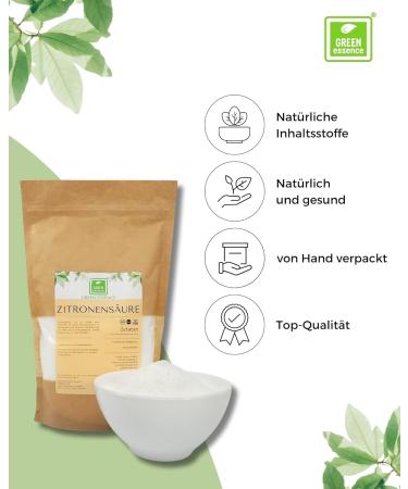 Citric Acid Powder 5kg - Food Quality for Cooking & Baking | Wash Fruits & Veggies | Green Essence - Buy Online on GoSupps.com