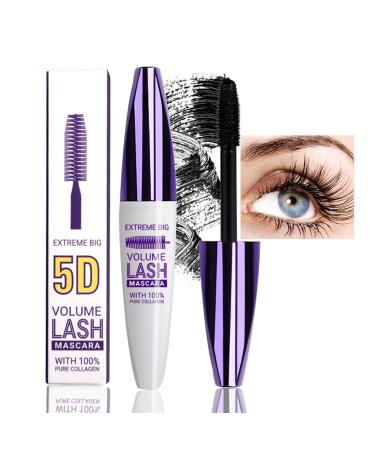 5D Primer Waterproof Mascara - Black Mascara Long Lasting Thick - Smudge-Proof Fiber Mascara - Natural Length Durable Curling Mascara - My Amazing Lashes Mascara - on Halloween Christmas Stage(Black)