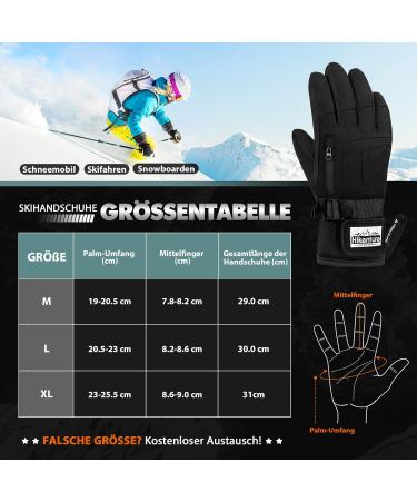 Hikenture Men's Winter Gloves | Waterproof Windproof Touchscreen Ski Gloves | 3M Thinsulate | Perfect for Skiing Cycling & Running - Size M Black - Buy Online on GoSupps.com