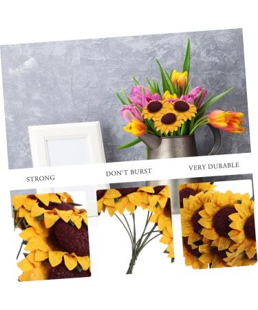 HOMSFOU 2 Packs Sunflower Paper Flower Diy Sunflower Decor Paper Sunflower Ornament Simulation Flower Diy Artificial Sunflower Artificial Flower Flowers Yellow 7X3CM - Buy Online on GoSupps.com