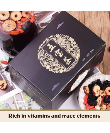  Gavigain Five Treasures Tea Natural Organic Flower Tea Additive-Free Green Food Herbal Tea Long-Lasting Kidney Nourishment Late Night Tonic Health Care Tea 150g - Buy Online on GoSupps.com