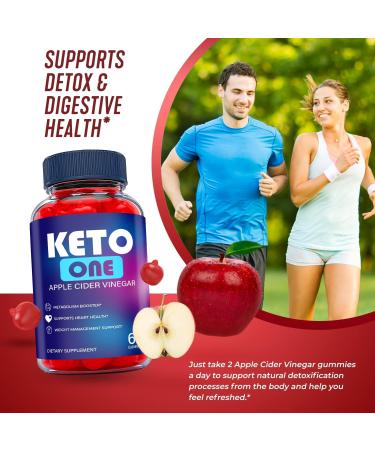 (5 Pack) Keto One ACV Gummies - Vegan Formula with Apple Cider Vinegar and Vitamin B12 - Buy Online on GoSupps.com