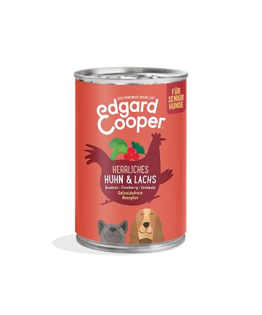 Edgard & Cooper wet feed for senior dogs (chicken & salmon 400g x 6) grain -free natural ingredients and fresh meat full of essential amino acids senior chicken/salmon 400 g (6 Pack) - Buy Online on GoSupps.com