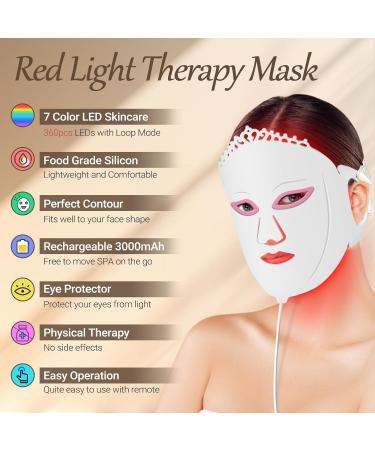 Buy Infrared Red Light Therapy Facial Mask | 7 Color LED Beauty Mask for Skincare & Tightening | Best LED Light Therapy for Face - Buy Online on GoSupps.com
