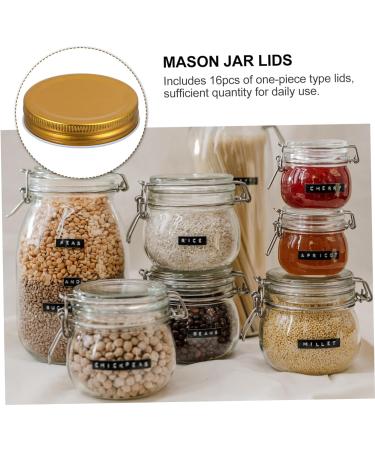 CIYODO 16pcs Mason Jar Lids Bean Screen Lids Reusable Lids Bulk Leak Proof Canning Lids Mason Jar Accessories Replacement Lids Canning Jar Lids Tops Tinplate Wide Mouth Cup Lid 7X7CM Golden - Buy Online on GoSupps.com