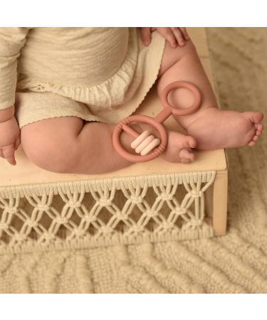 La'dore Baby Teething Toys - Premium Double Teether Ring for Infants (Rosewood) - Food-Grade Silicone - Easy to Clean and Soothing for Teething Babies - Buy Online on GoSupps.com