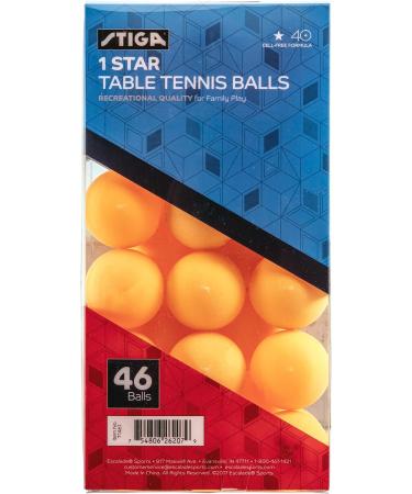 STIGA 46 Pack 1 Star Table Tennis Balls - 40mm ITTF Regulation Size - White/Orange - Buy Online on GoSupps.com