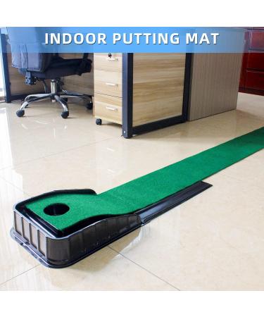 MYKUJA Putting Green with Automatic Ball Return - Indoor and Outdoor Mini Putting Mat for Home and Office - Mini Golf Game and Training Aid - Buy Online on GoSupps.com