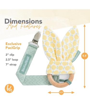BooginHead Pacifier Clip & Natural Wood Baby Teether - Blue Feather | Eco-Friendly Infant Teething Toy - Buy Online on GoSupps.com