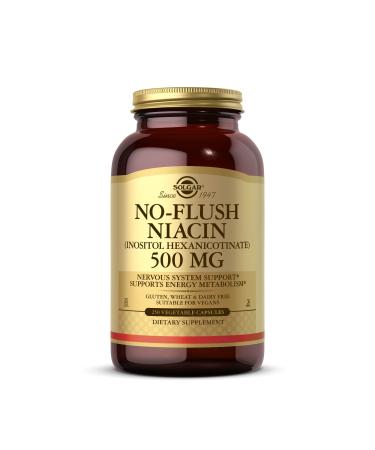 Solgar No-Flush Niacin 500 mg 250 Vegetable Capsules