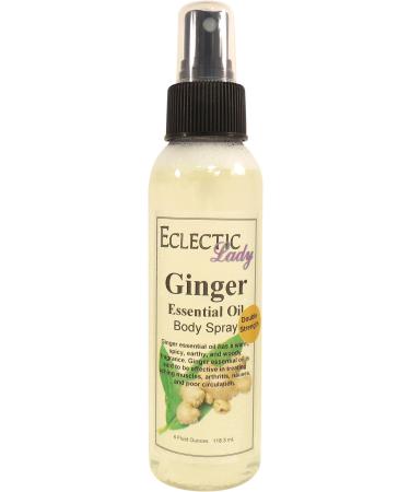 Ginger Essential Oil Body Spray (Double Strength) 4 ounces Body Mist for Women with Clean Light & Gentle Fragrance Long Lasting Perfume with Comforting Scent for Men & Women Cologne with Soft Double Strength 4 Fluid Ounces