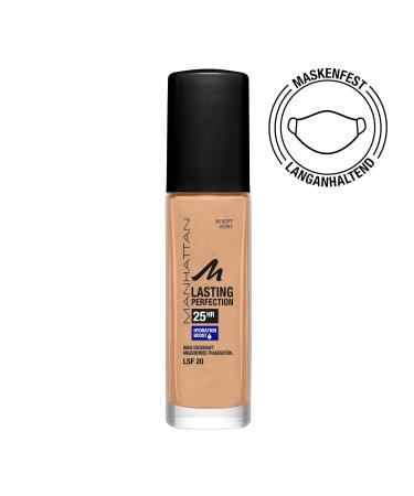 Manhattan Lasting Perfection Foundation - 25 Hour Wear Soft Ivory 58 Moisturizing Long-Lasting Formula for Flawless Complexion - 30 ml - Buy Online on GoSupps.com