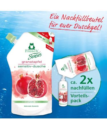  Frosch Frosch Senses Grenade Sensitive Shower Gel for Sensitive Skin pH Neutral and Vegan Microplastic-free Body Care Transparent Refill 500 ml - Buy Online on GoSupps.com