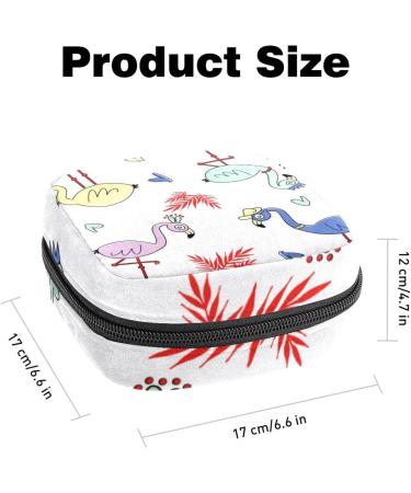 Flamingo Menstrual Pad Storage Bag - Portable Nylon Oxford Cloth Pouch with Zipper for Teen Girls and Women - Multicoloured, Pack of 10 - Buy Online on GoSupps.com
