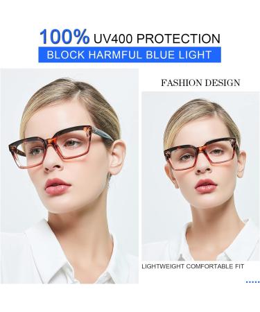 MARE AZZURO Women's Blue Light Blocking Eyeglasses - D-Brown Clear Gaming Glasses (No Degree - Buy Online on GoSupps.com