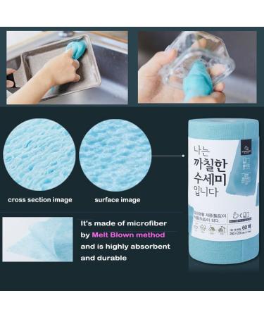 HOMETNER Pink Dish Scouring Pad Towel: Daily Disposable Scrubber for Dishwashing & Cleaning - 60 Sheets/Roll - Buy Online on GoSupps.com