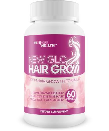 New Glo Hair Grow - Biotin Hair Growth Supplement - Make Hair Grow Faster & Longer With This Biotin Hair Nutrition Growth Formula - Grow Hair Strong & Beautiful - Hair Growth Supplements For Women