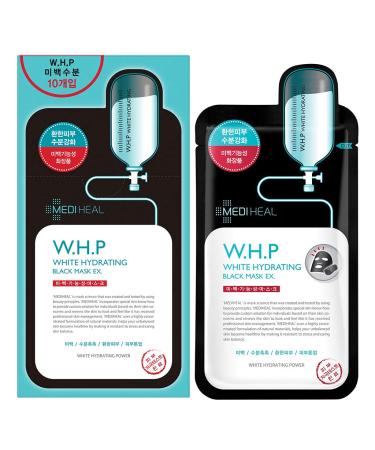 Mediheal W.H.P White Hydrating Charcoal Mask EX - Pack of 10 | Radiant Skin Vitality with Charcoal Mask Sheet - Buy Online on GoSupps.com