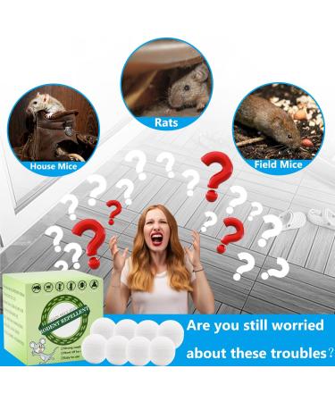 Peppermint Oil Rodent Repellent Balls - 8-Pack for Mouse and Rat Repellent Indoors & Outdoors - Buy Online on GoSupps.com