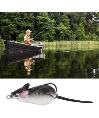 2pcs Freshwater Soft Rubber Mouse Rat Fishing Lures - Dual Hook Bass Bait in Dark Grey - Buy Online on GoSupps.com