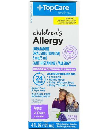Topco Associates Loratadine Syrup Children's Grape Flavor 4 Ounce - Buy Online on GoSupps.com