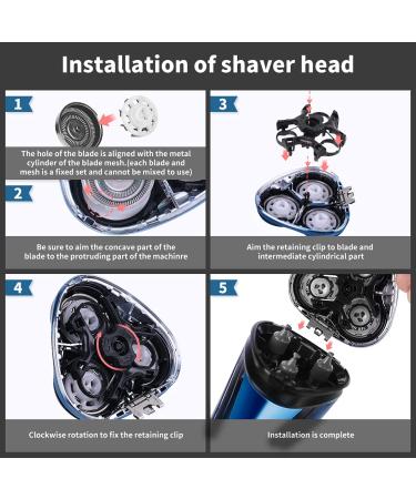 Rotary Electric Razor for Men with Pop-up Trimmer, LCD Display, Rechargeable Cordless & Waterproof - Blue - Buy Online on GoSupps.com