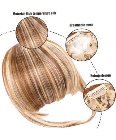 Fake Bangs Clip in Fringe High Temperature Fiber Clip in Bangs with Temple Hair Breathable Natural Look Fake Flat Bangs Front Face Fake Fringe for Women Girl (A) style1 - Buy Online on GoSupps.com