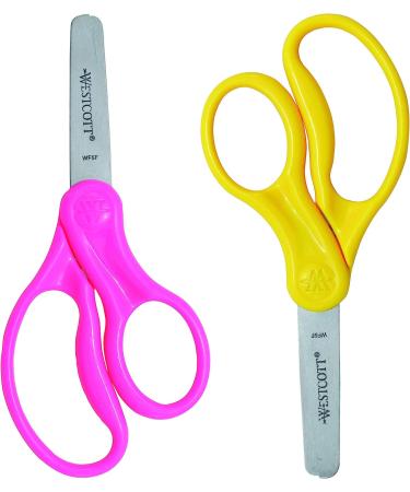 Westcott 13168 Right- and Left-Handed Scissors  Kids' Scissors  Ages 4-8  5-Inch Blunt Tip  Assorted  2 Pack - Buy Online on GoSupps.com