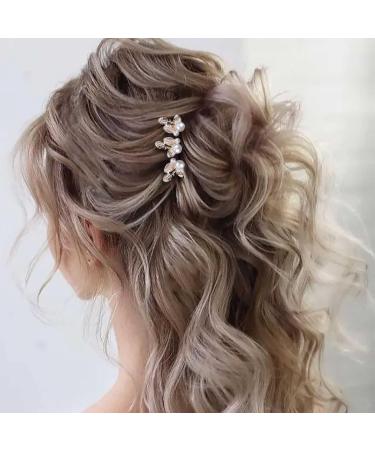 Inilbran Pearl Wedding Hairpins Vintage Pearl Leaf Hair Pins Clip Gold Pearl Hair Pin Barrette Leaf Pearl Bride Hairpiece Decorative Hair Accessories for Women and Girls Hair Headdress(Style A) - Buy Online on GoSupps.com