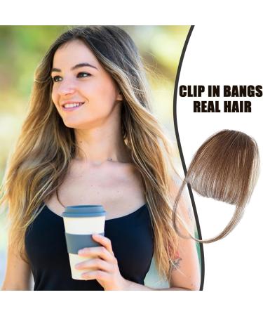 Lesunbak Clip in Bangs Real Hair French Bangs Clip on Fake Bangs Fringe Natural Color Fringe Hairpieces Stylish Neat Bangs Hair Extension for Girls Women brown - Buy Online on GoSupps.com