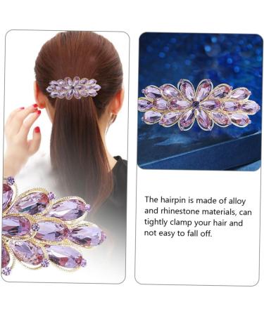 MAGICLULU Rhinestone Spring Hair Accessories Sparkle Hair Clips Bride Hair Clip Girl Hair Accessories Vintage Hair Barrettes Hair Decoration Alloy Delicate Big Hairpin Miss Purple - Buy Online on GoSupps.com