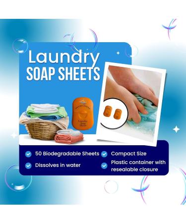 Travel Laundry Detergent Sheets - 50-Count Portable & Efficient for Camping Cruises and Hotels | Compact 3-Pack - Buy Online on GoSupps.com