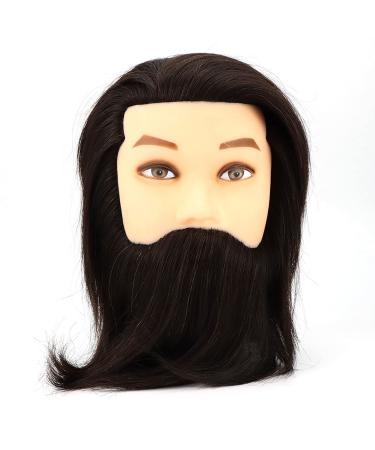 Wangxncase training heads for hairdressers man hairdressing head 100% real hair rolling up exercise head for professionals straightening bleaching coloring training heads for hairdressers
