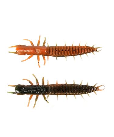 Tackle HD 25-Pack Ned-Mite Fishing Bait, 3D Scanned 3.5" Hellgrammite Ned Rig Fish Bait, Soft Plastic Fishing Lures for Freshwater Catfish, Trout, Crappie, or Bass Fishing Green Pumpkin Orange