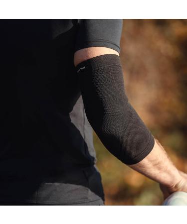 Back on Track 4-Way Stretch Black Elbow Brace | Enhanced Support & Recovery for Tennis Golf Work | L Large - International Shipping Available - Buy Online on GoSupps.com