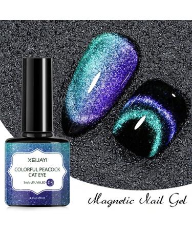 Cat Eye Gel Nail Polish Set 6 Colors Galaxy Holographic Magnetic UV Nail Polish with Magent Stick Sparkly pink blue nails Rainbow Shiny Nail ArtBase Black Nail Varnish and Gel Nail DIY Nail Salon 02 - Buy Online on GoSupps.com